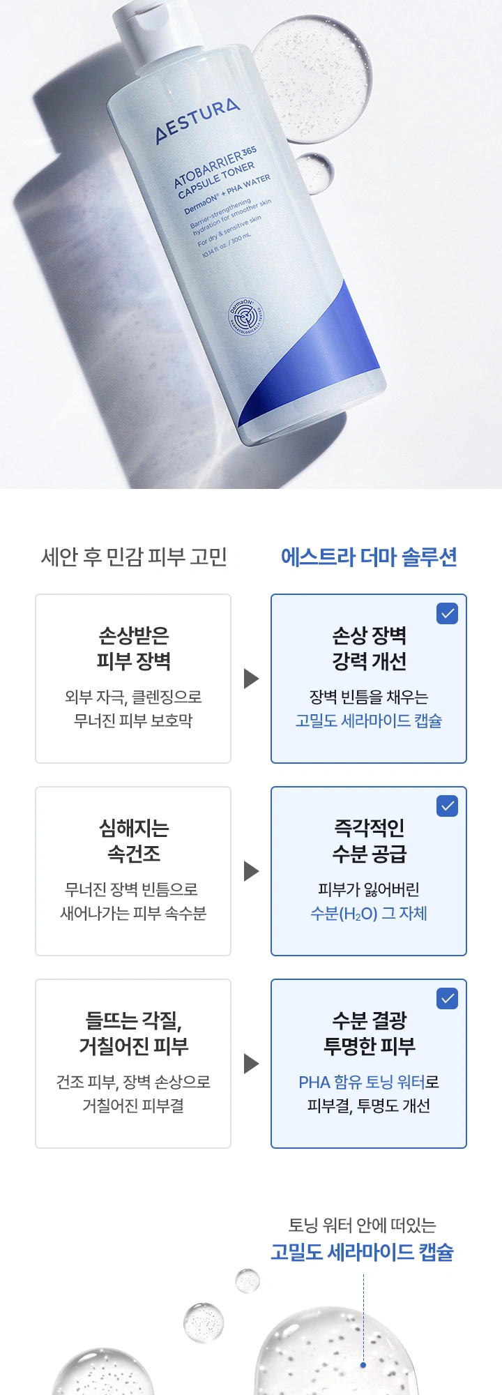 에스트라 아토베리어365 캡슐 토너 상세 페이지 작업
