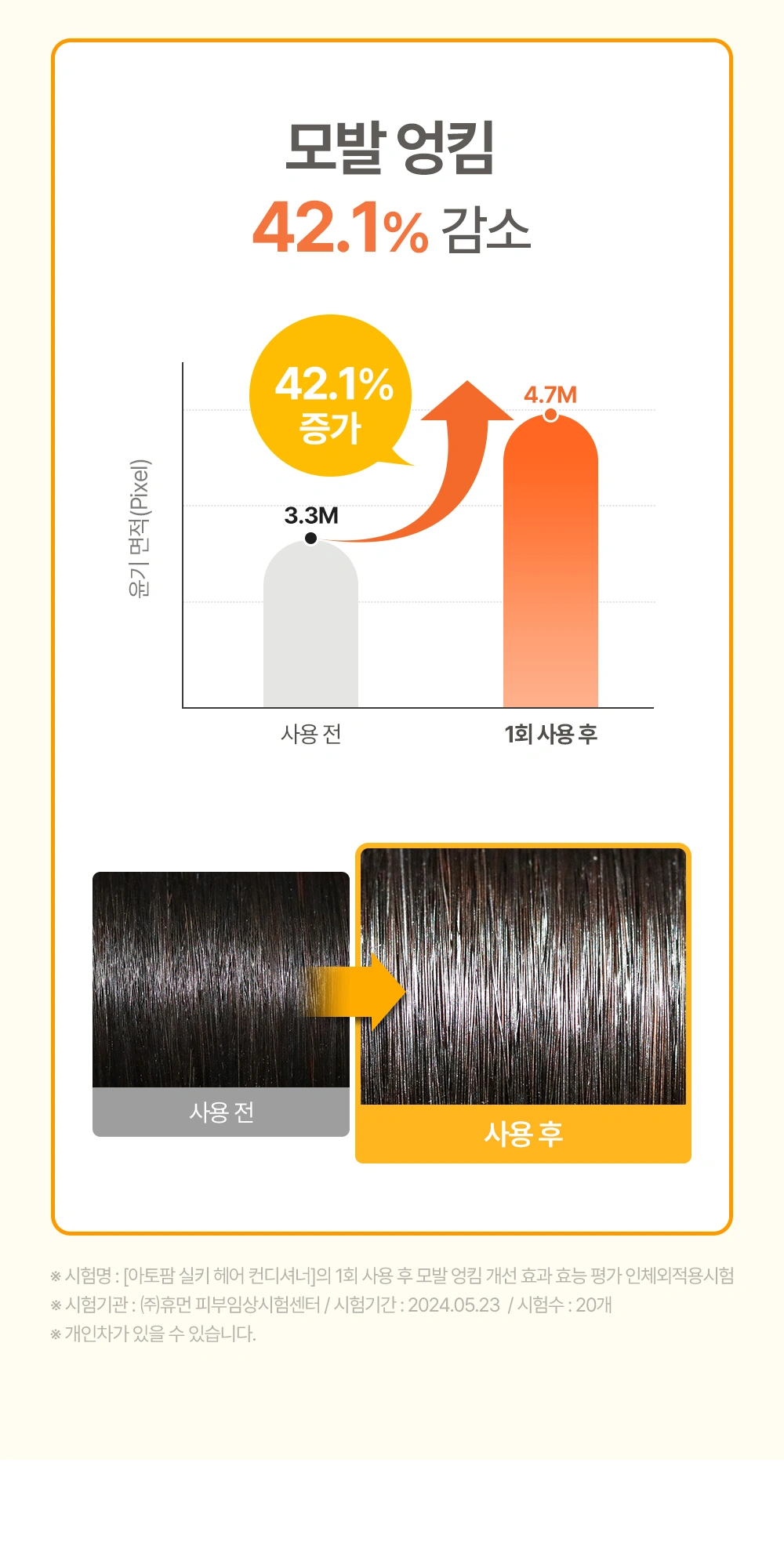 아토팜 실키 헤어 컨디셔너 상세 페이지 작업